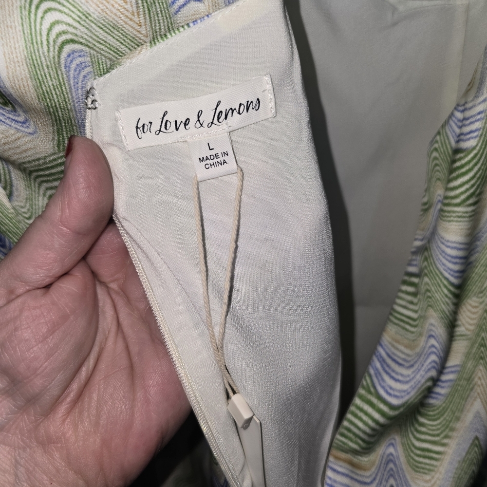 For Love & Lemons Yori Fit And Flare Underwire Mini Dress NWT Green Swirl Size L - Picture 10 of 12
